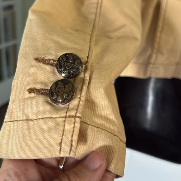 Ralph Lauren Original Polo Jeans Tan Denim Crop Jacket 100% Cotton Fall Size XL - Picture 5 of 7